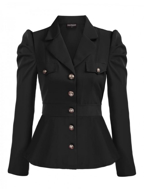 Darkness Women Rerto Victorian Jacket Lapel Collar...