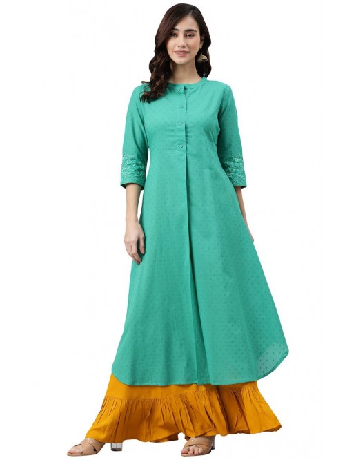 Indian Women's Green Cotton Kurta 