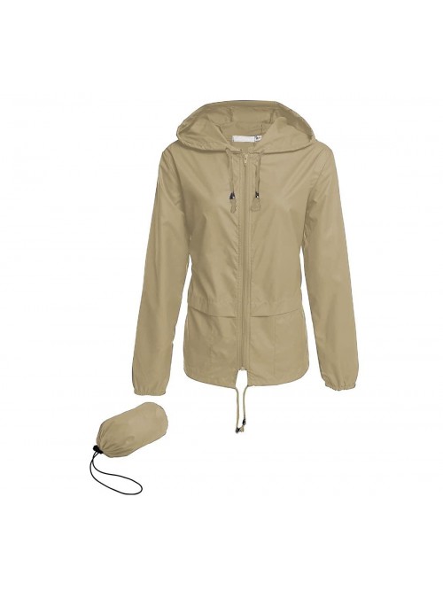 Women's Lightweight Hooded Raincoat Waterproof Pac...