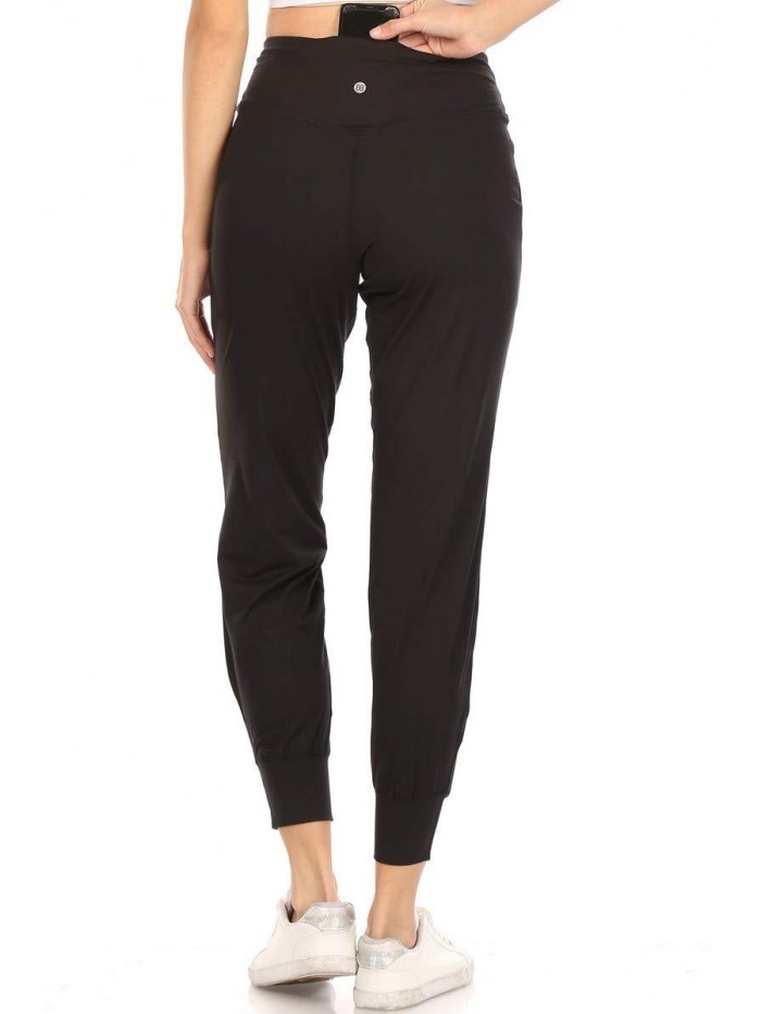 Depot Women's Printed Solid Activewear Jogger Track Cuff Sweatpants 