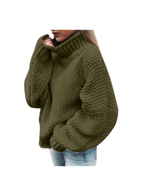 Turtleneck Sweaters Long Batwing Sleeve Oversized ...