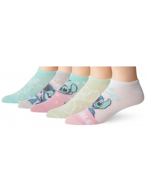 Lilo & Stitch Women's 5 Pack No Show Socks 