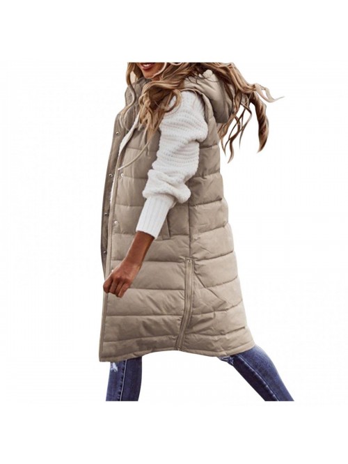 Long Down Vest for Women Zipper Lightweight Puffer...