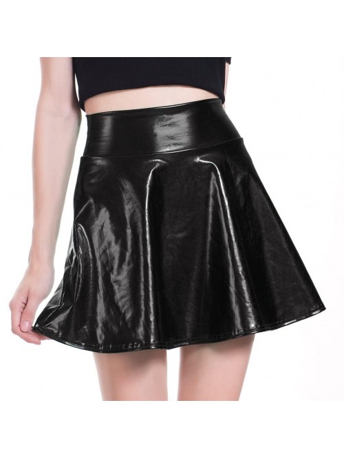 Women's Metallic Skirt Shiny Holographic Y2k Party...