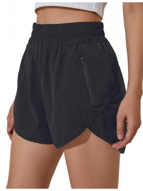 Women's Running Shorts Elastic High Waisted Shorts...