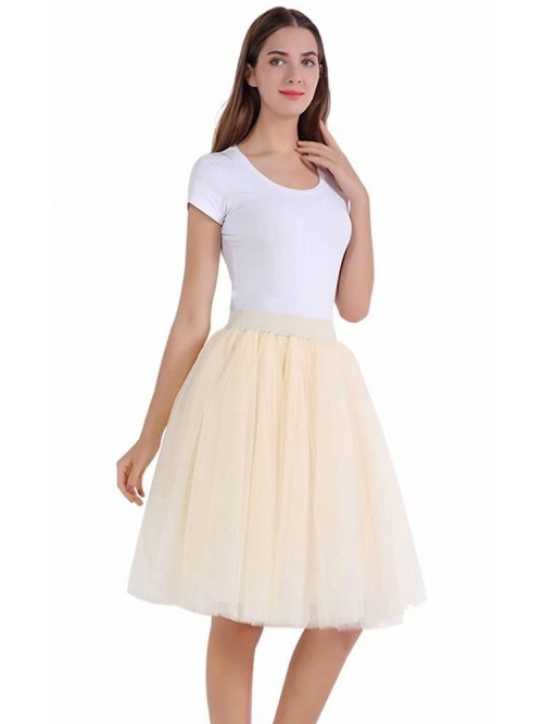 Women's 50s Puffy Tulle Skirts Tutu Stretch Waist ...