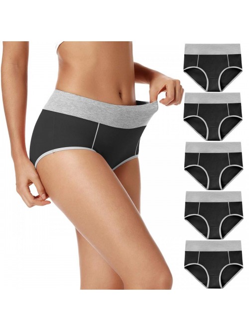 Women's High Waisted Cotton Underwear Soft Breatha...