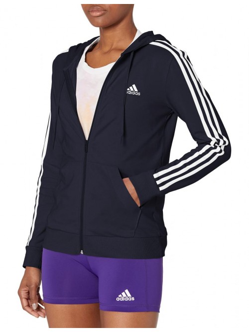 Women's Essentials Single Jersey 3-Stripes Full-Zi...