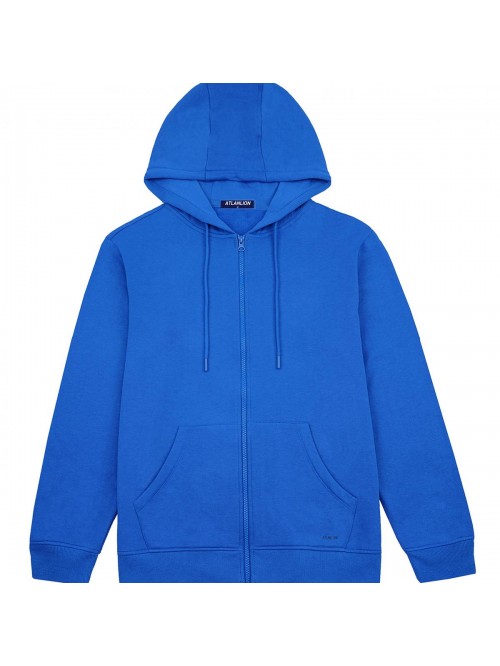 Women's Soft Cotton Fleece Zip Up Hoodie Solid Col...