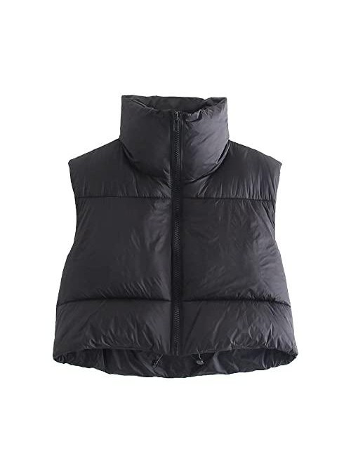 Lightweight Zip up Gilet Sleeveless Cropped Puffer...