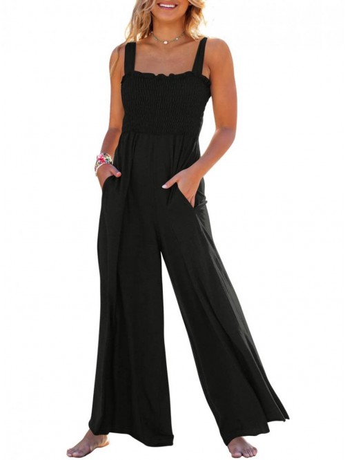 Womens Casual Loose Sleeveless Tank Jumpsuits Squa...