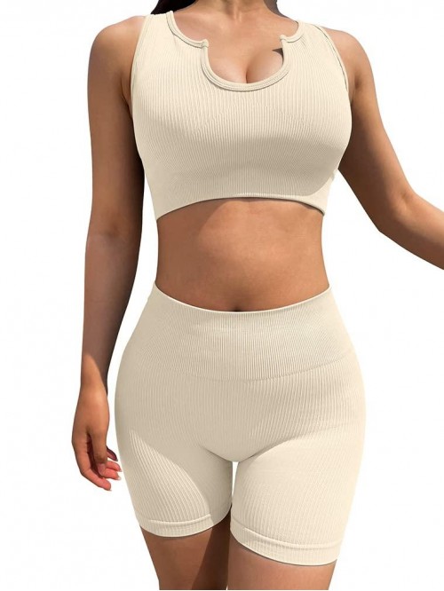 Seamless Workout Outfits for Women 2 Piece High Wa...