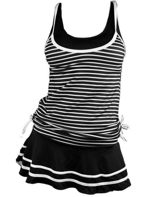 Women's Tankini Striped Vintage Swim Dress 