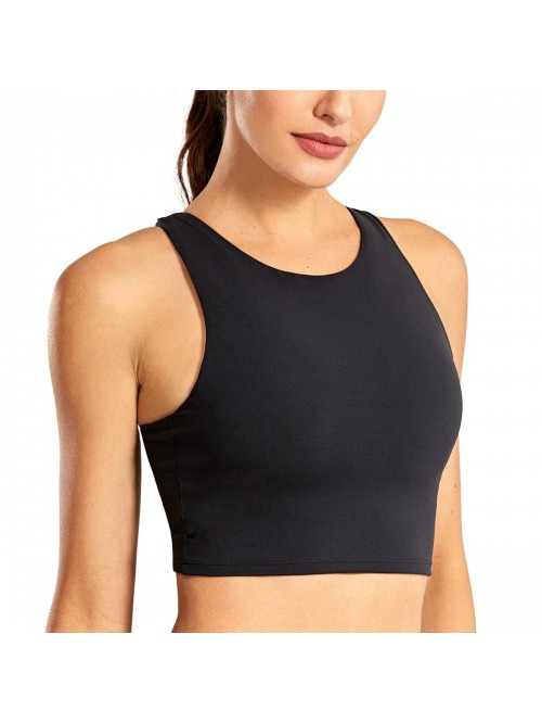 YOGA Women's High Neck Longline Sports Bra - Padde...