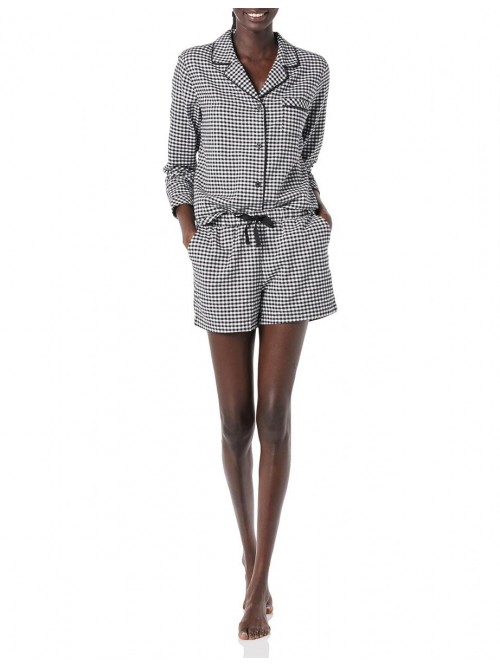 Women's Lightweight Woven Pajama Set with Shorts  