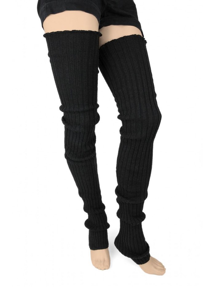 Traffic Women's Cable-Knit Leg Warmers, Warm & Long Footless Thigh-Highs 